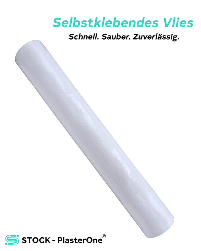 Selbstklebendes Abdeckvlies 25m x 1m | Maler- & Renoviervlies | Treppen- & Bodenschutz Stock-plasterOne