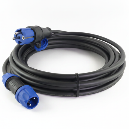 Adapterkabel CEE auf Schuko 3 x 2,5 mm² aus schwerem Gummi – passend für PFT, Putzmeister, UMP Putzmaschinen – Frontansicht
