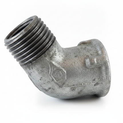 Winkel Rohrverbinder 1/2 Zoll AG 1/2 Zoll IG 45° – Rückansicht