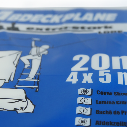 LDPE Abdeckplane extra stark 50 mµ transparent 4 x 5 m – Profi-Abdeckfolie für Maler & Bau – Detailansicht