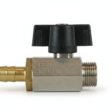 Lufthahn Kugelhahn 3/8 Zoll AG mit 9mm Tülle | Ersatzteil für PFT G4/G5, Stock, No.1 | Profi-Qualität – Draufsicht