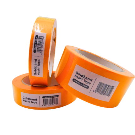 Profi Malerkrepp Goldband Malerkrepp 50 m Rolle | FineLine Washi Tape Abdeckband Stock-plasterOne