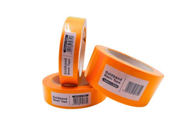 Profi Malerkrepp Goldband Malerkrepp 50 m Rolle | FineLine Washi Tape Abdeckband Stock-plasterOne