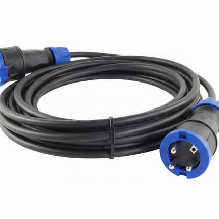 Adapterkabel CEE auf Schuko 3 x 2,5 mm² aus schwerem Gummi – passend für PFT, Putzmeister, UMP Putzmaschinen – Frontansicht