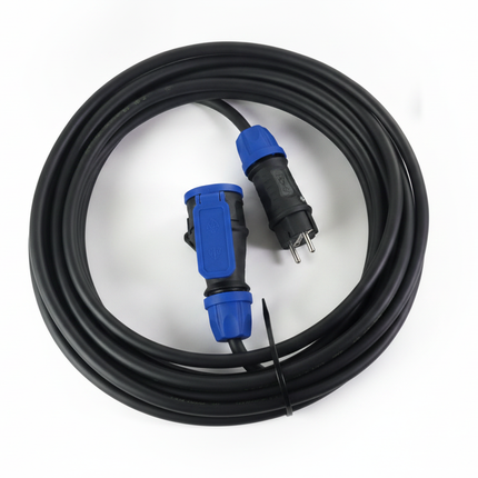 Adapterkabel CEE auf Schuko 3 x 2,5 mm² aus schwerem Gummi – passend für PFT, Putzmeister, UMP Putzmaschinen – Draufsicht