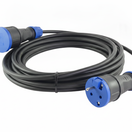 Adapterkabel CEE auf Schuko 3 x 2,5 mm² aus schwerem Gummi – passend für PFT, Putzmeister, UMP Putzmaschinen – Frontansicht