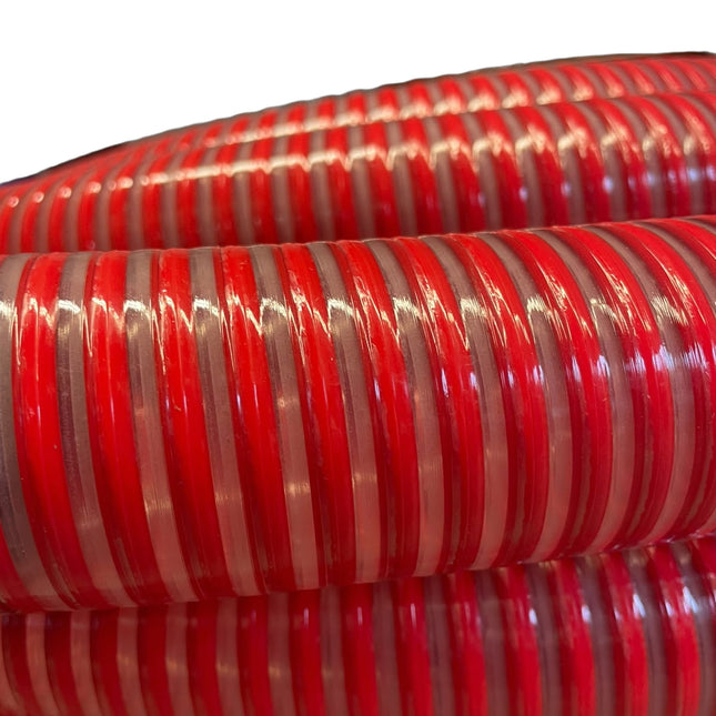 Förderschlauch PU rot – Spiralverstärkung im Detail