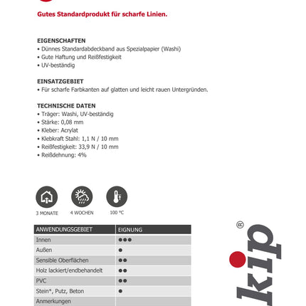 Technisches Datenblatt KIP 3608 – Goldband WASHI-TEC® STANDARD orange