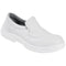 Weißer Sicherheits-Slipper S2 SRC von rechts – Halbschuh mit Gummizug und gepolstertem Schaftrand