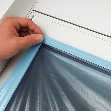 Selbstklebende Schutzfolie / Glasschutzfolie/ Fensterschutz 50 cm x 100 m – blau Stock-plasterOne