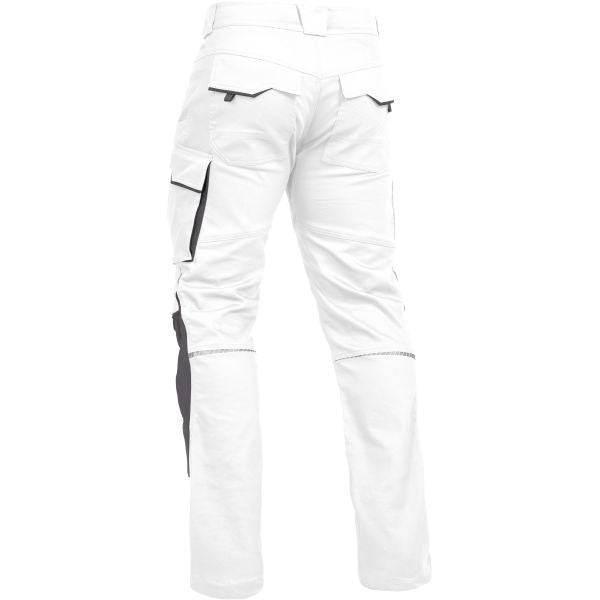 Malerhose weiß-grau – Rückansicht mit Gesäßtaschen