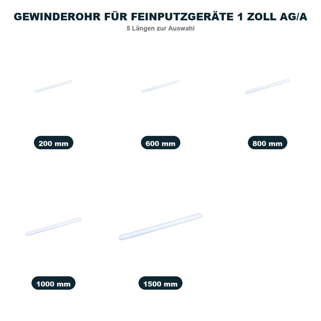 Gewinderohr Für Feinputzgeräte 1 Zoll Ag/A – alle 5 Länge im Überblick