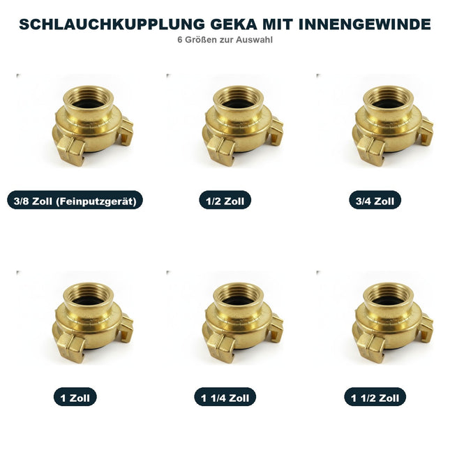 Schlauchkupplung Geka Mit Innengewinde – alle 6 Größe im Überblick